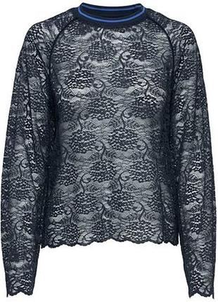 Синій гіпюровий світшот реглан only