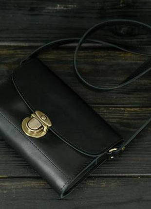 Жіноча шкіряна сумка скарлет, натуральна шкіра італійський краст, колір чорний3 фото
