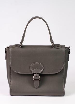 Жіноча сумка портфель сіра сумка середнього розміру сумка на короткій ручці