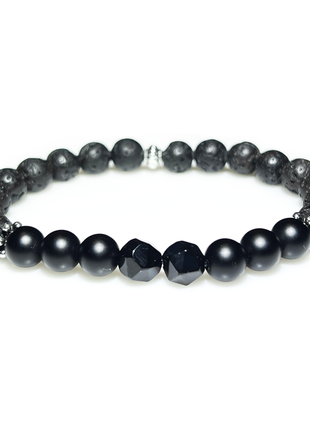 Браслет із натурального каміння stonest line black lava