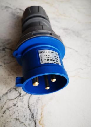 Вилка кабельная силовая 32а, 220в, ip44, турция