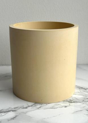 Гипсовое кашпо большое песочное 320 мл