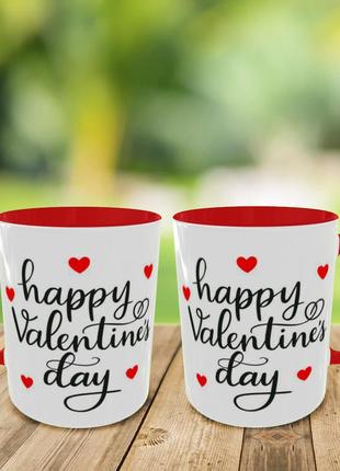 Печать на чашках,кружка с принтом"с днем святого валентина" кружка на подарок,чашка для влюблённых