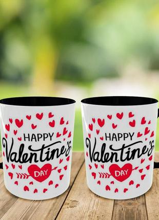 Печать на чашках,кружка с принтом"с днем святого валентина" кружка на подарок,чашка для влюблённых