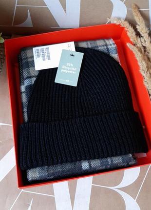 Плетений шарф чоловічий у чорно-сірому кольорі h&amp;m4 фото