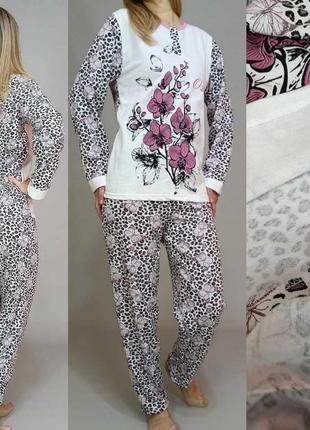 Пижама женская теплая с начесом большого размера