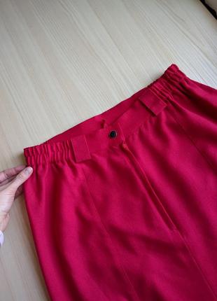 Спідниця червона шерсть woolmark австрійська вінтажна вовна пряма xl l6 фото