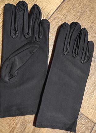 Перчатки короткі чорні червоні рукавиці рукавички вечірні красні2 фото