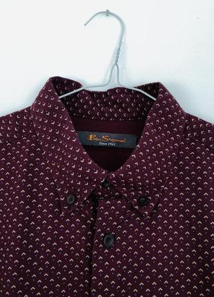 Бордовая рубашка с принтом ben sherman4 фото