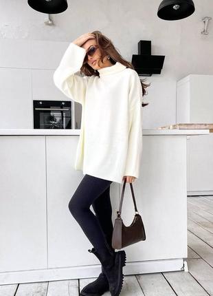 Свитер тунейка oversize с горловиной 9