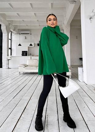 Свитер тунейка oversize с горловиной 2