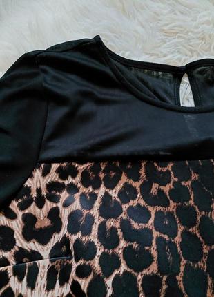 🤎💛🤎 надзвичайна комбінована блузка в стилі animal6 фото