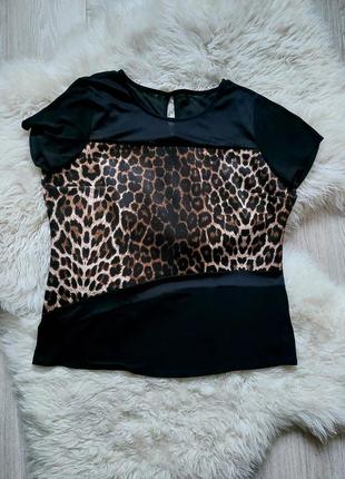 🤎💛🤎 надзвичайна комбінована блузка в стилі animal