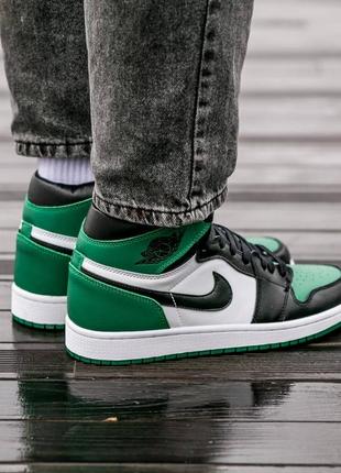 Кроссовки мужские nike air jordan retro 1 “white green”2 фото