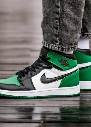 Кроссовки мужские nike air jordan retro 1 “white green”5 фото