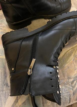 Черевики ботинки зі стразами шкіра sasha fabiani люкс бренд6 фото