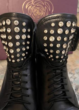 Черевики ботинки зі стразами шкіра sasha fabiani люкс бренд7 фото
