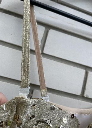 Винтажный красивый, золотой корсет с бахромой, вышивка пайетки, ручная работа швейцария