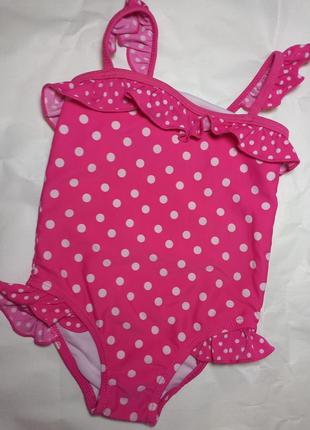 Дитячий купальник у горох з рюшами