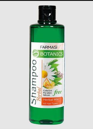 Очищуючий трав'яний шампунь farmasi botanics.