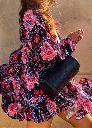 Платье в цветочный принт zara. 2