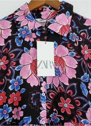 Платье в цветочный принт zara. 4