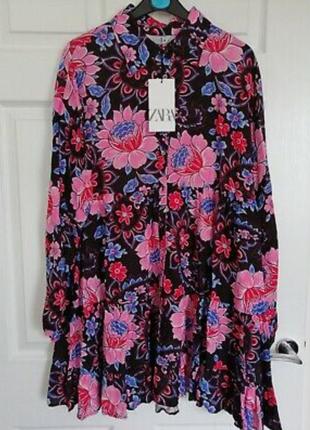 Платье в цветочный принт zara. 5