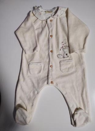 Теплый велюровый человечек слип 9 мес. от sergent major