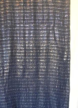 Синий шарф палантин с люрексом 193*693 фото