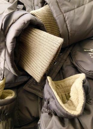Куртка зимняя тёплая для девочки quadri foglio польша коричневая 134 см10 фото