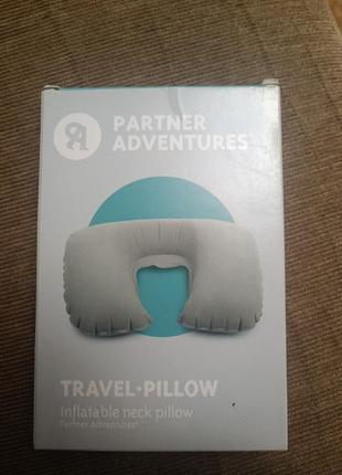 Надувна подушка для шиї partner adventures сірий