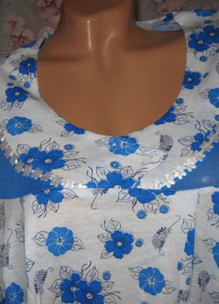 Ночная рубашка dollar club 100% хлопок производство узбекистан размер 54-56 короткий рукав 3 расцвет2 фото