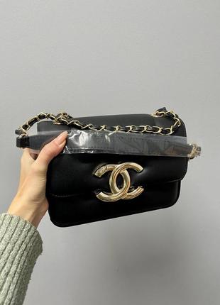 Жіноча середня чорна сумка з ланцюжком через плече 🆕 стильна сумка