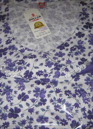 Ночная рубашка dollar club 100% хлопок производство узбекистан размер 54-56 короткий рукав 3 расцвет9 фото