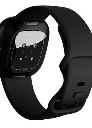 Силіконовий ремінець на fitbit versa 3. чорний колір.1 фото