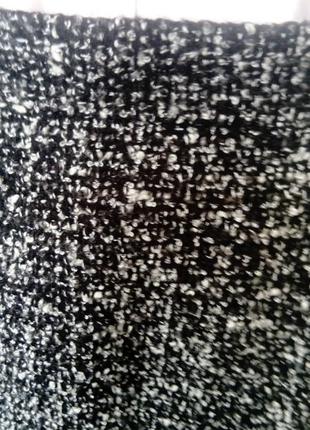 Брендовая юбка меланж букле черно-белая7 фото