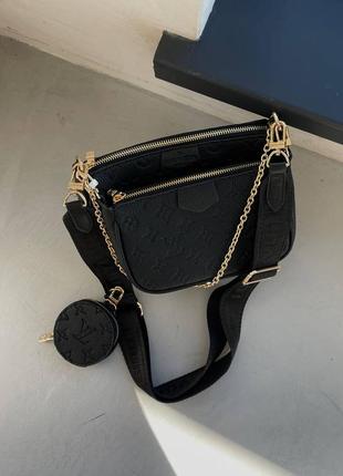 Сумка жіноча чорна в стилі louis vuitton multi black