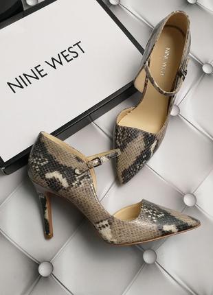 Nine west оригинал туфли лодочки на шпильке змеиный принт бренд из сша