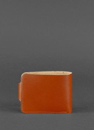 Женский кожаный кошелек маленький портмоне двойного сложения из натуральной кожи светло-коричневый3 фото