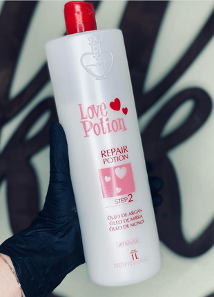 Кератин love potion repair óleo de argan 1000 мл1 фото