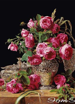 Схема вишивки 039 троянди. (б)435 х 548 хрестиків