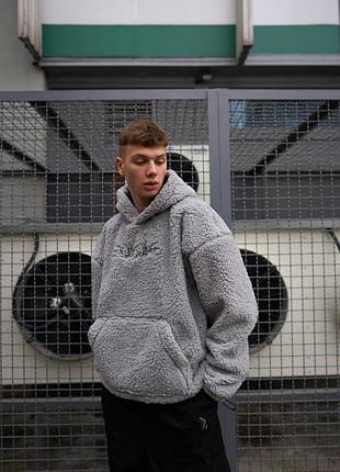 Тепле худі оверсайз ogonpushka toxic світло-сіре
