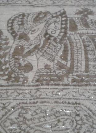 Хустка індійський легкий з бахромою + 170 хусток і шарфів на сторінці1 фото