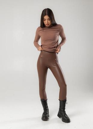 Теплые лосины с эко кожи. теплые кожаные лосины