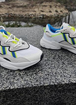 Кроссовки женские из обувного текстиля и натуральной замши adidas белые