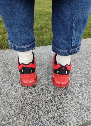 Женские кроссовки на шнуровке nike air max 720 красные3 фото