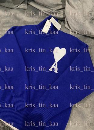 Синій светр з горлом ami paris alexandre mattiussi3 фото