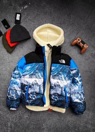 Куртка зимня у стилі the north face гори