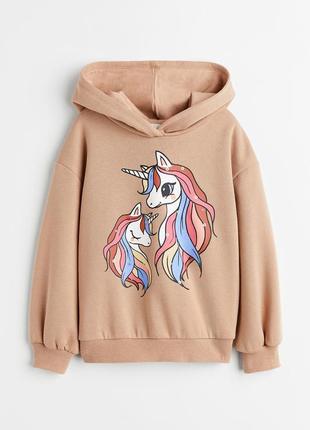 Бежеве худі для дівчинки h&m швеція розмір 110-116, 134-140