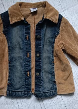 Вельветово джинсова курточка, піджачок grammy, р.104/4 роки2 фото